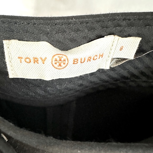 Tory Burch Vanner Cropped Ankle Straight Leg Black Pant Size 8 - Picture 10 of 13